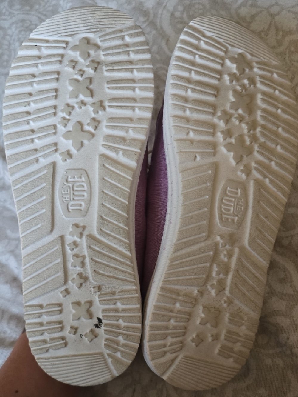 Hey Dude Lavender Canvas Slip-On Shoes with White Laces - Picture 7 of 7
